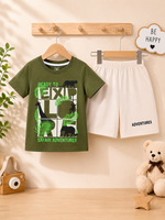 Safari adventure kids summer tshirt & shorts