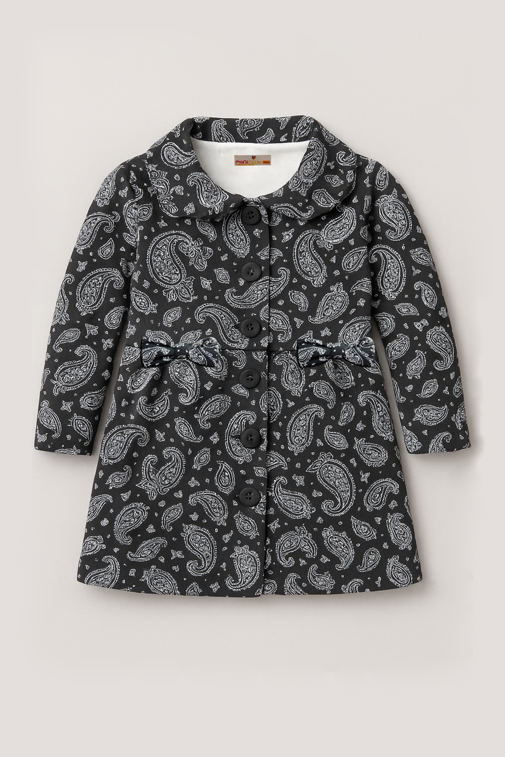 Black & Silver Paisley Dress Coat