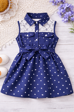 Blue sweat hearts girls frock