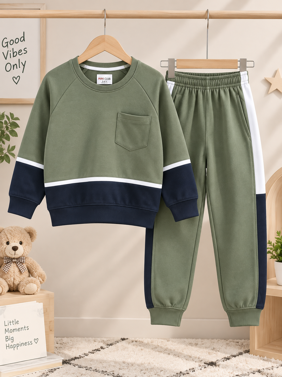 Green & Black Pocket Sweatshirt and Trouser