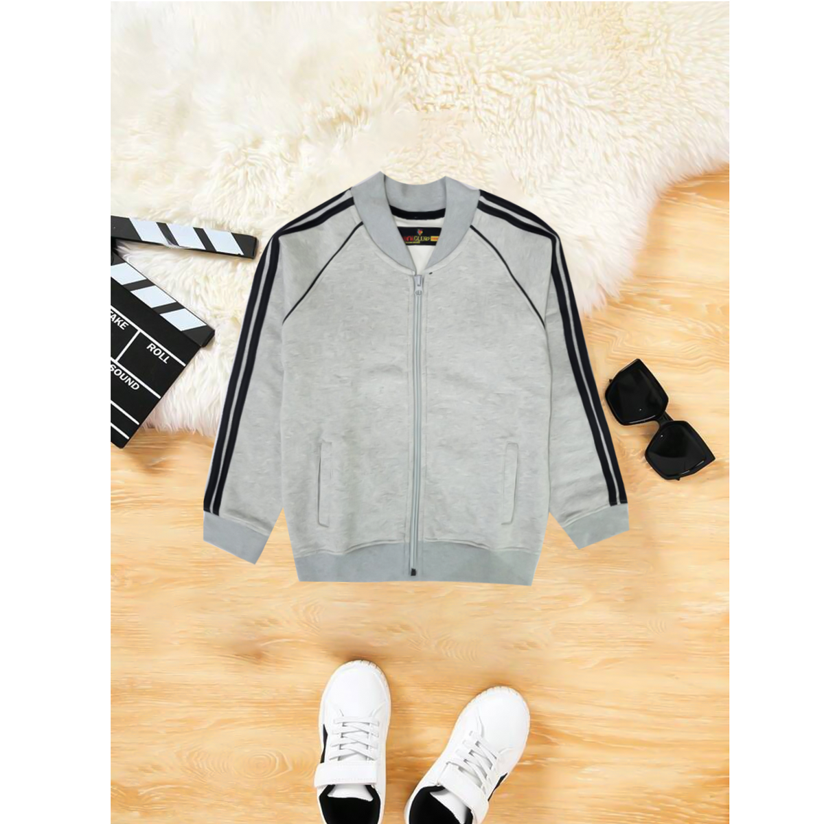 Grey Kids Zipper
