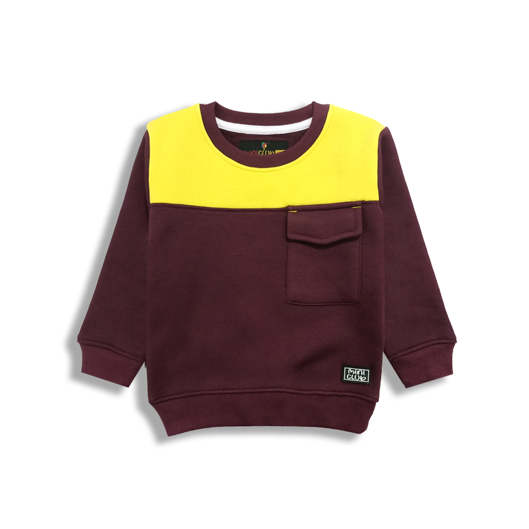 MAROON POCKET KIDS SWEATSHIRT