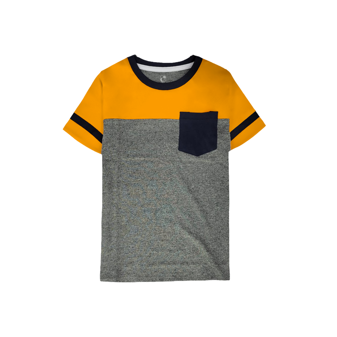 Orange Navy Pocket kids t-shirt