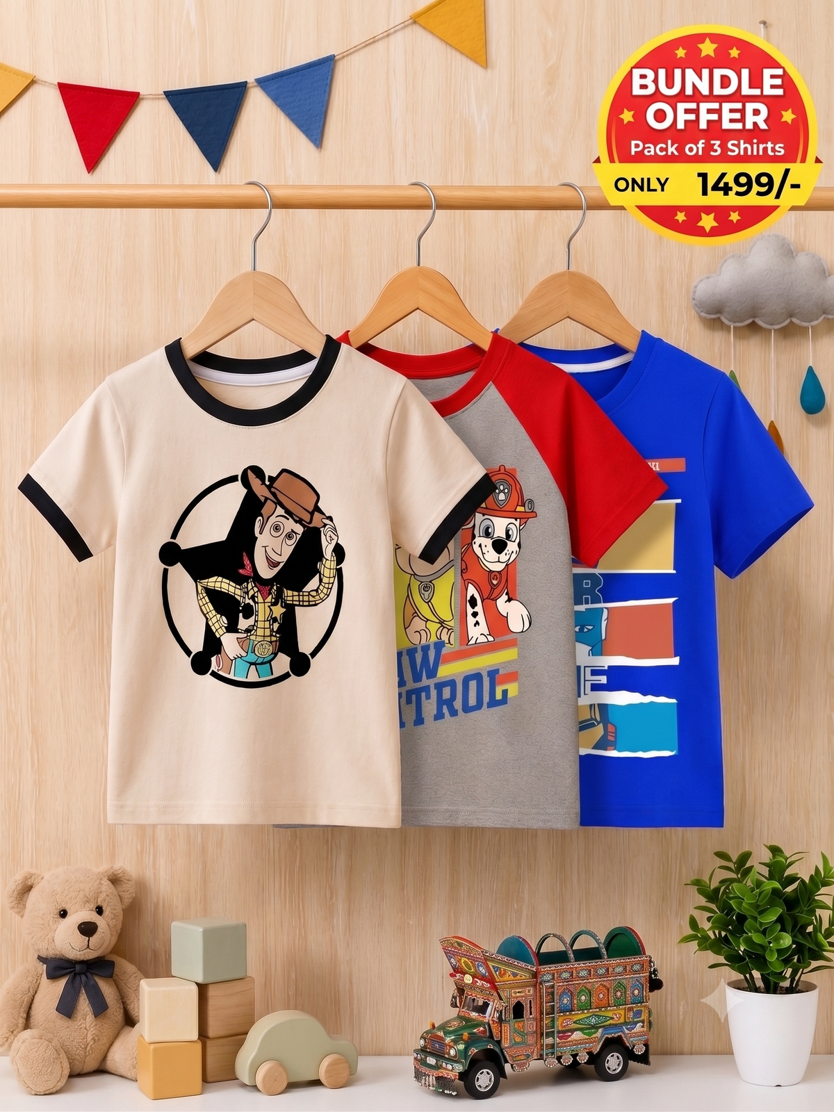 Pack of 3 boys T-shirts