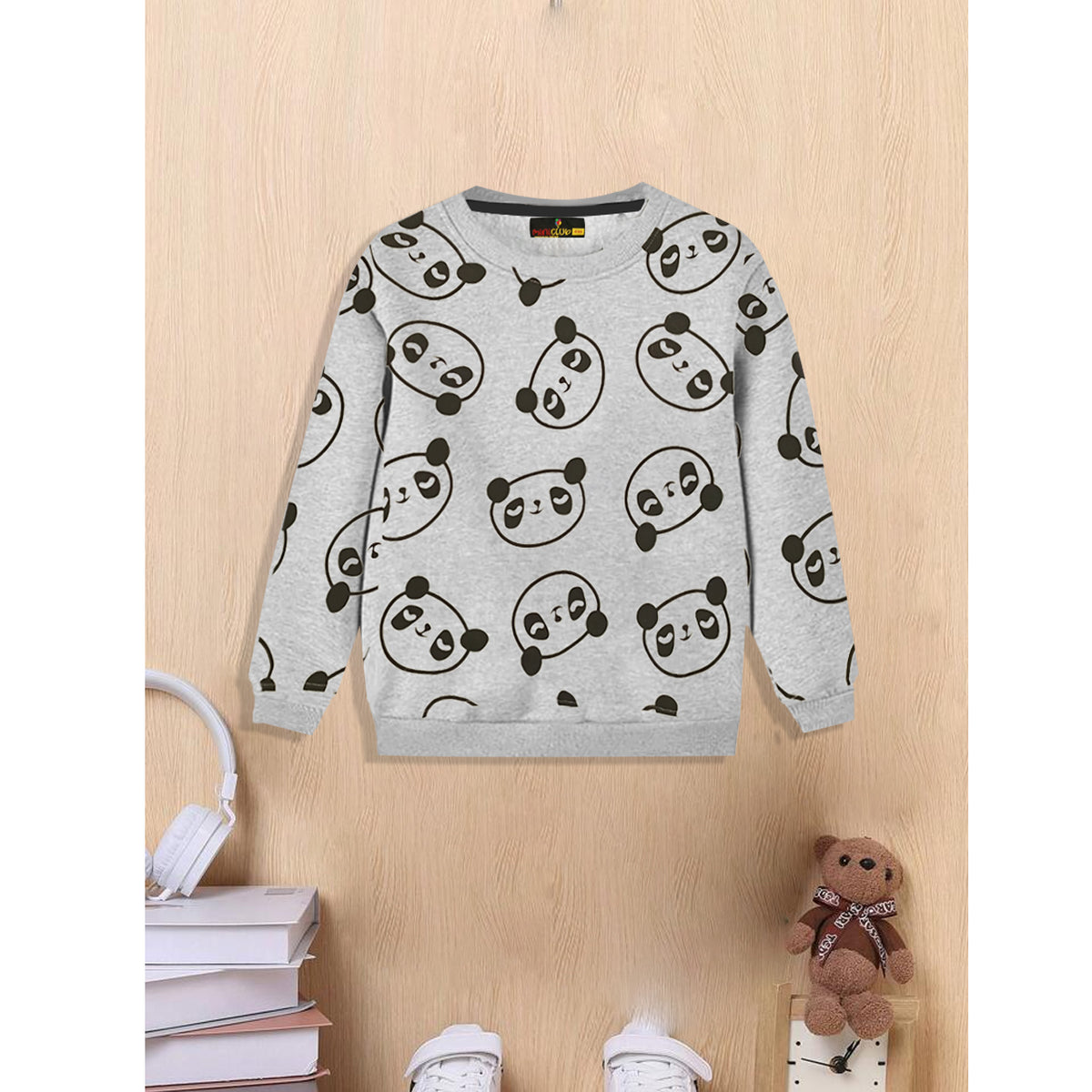 Grey Panda Kids Sweat Shirt