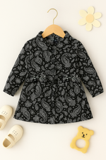 Black & Silver Paisley Dress Coat