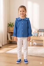 Moonflower Collar Girls Summer Shirt