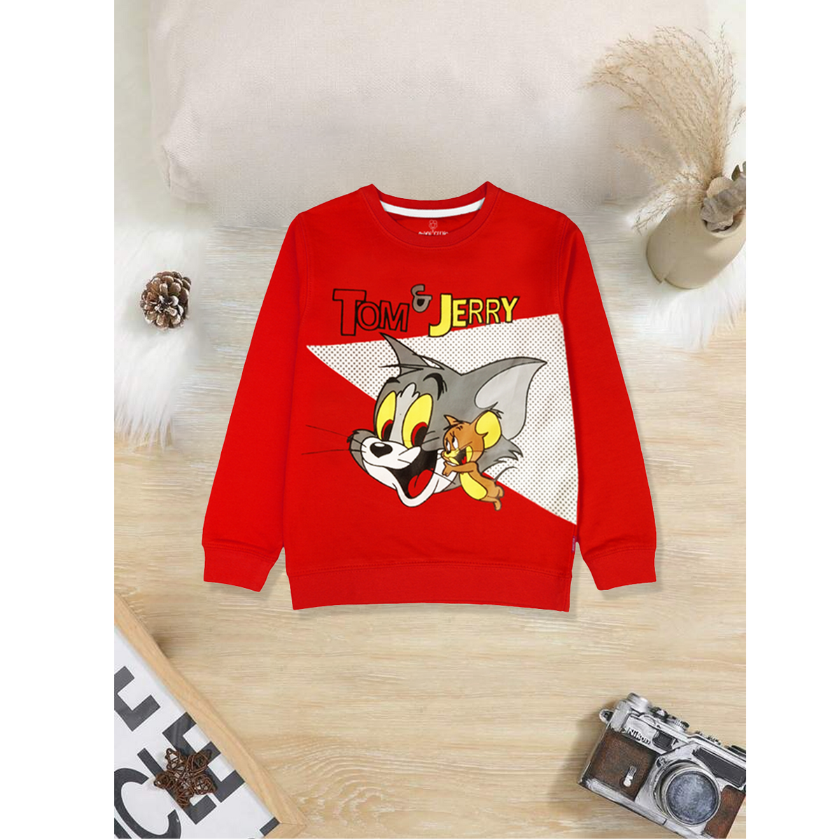 Tom & Jerry Red Kids Sweat Shirt