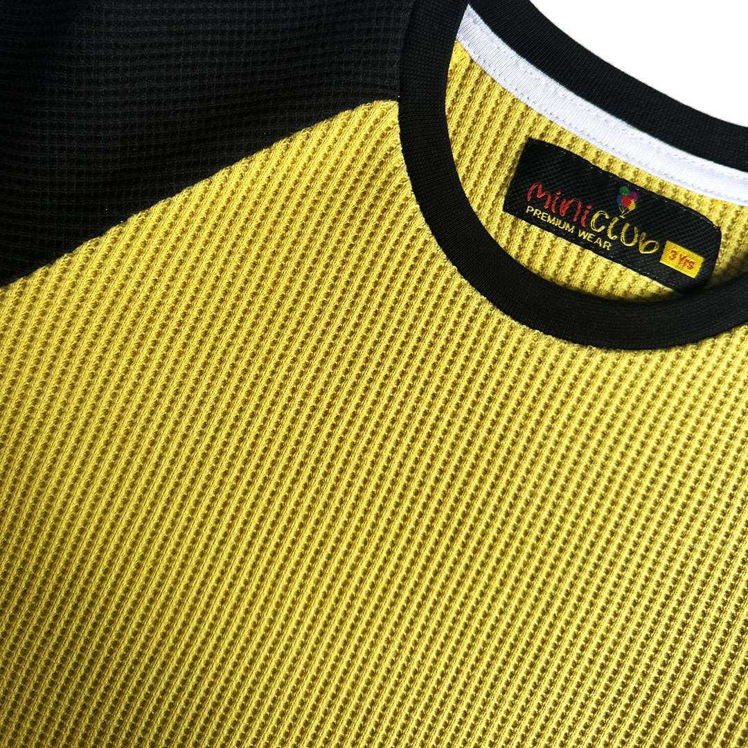 Waffle-Knit Long Sleeve Shirt