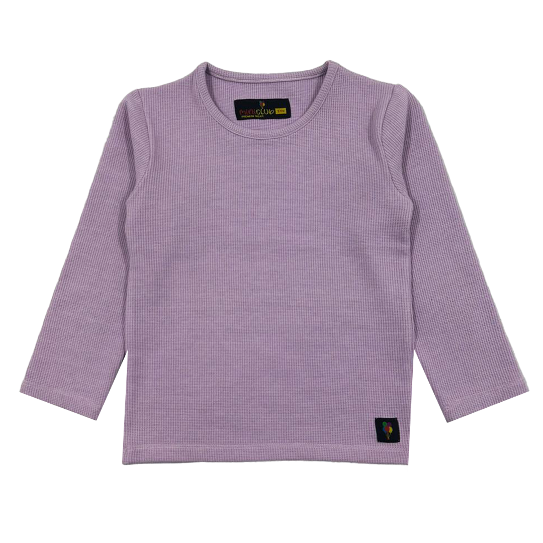 Light Purple Waffle-Knit Long Sleeve Shirt